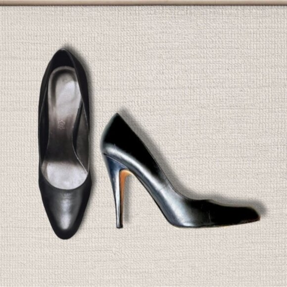Aldo Genuine Leather Classic Black Stilettos- Euro38 = 7-7.5US​ fit - Picture 1 of 16